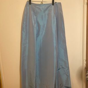 Silk blue iridescent maxi skirt